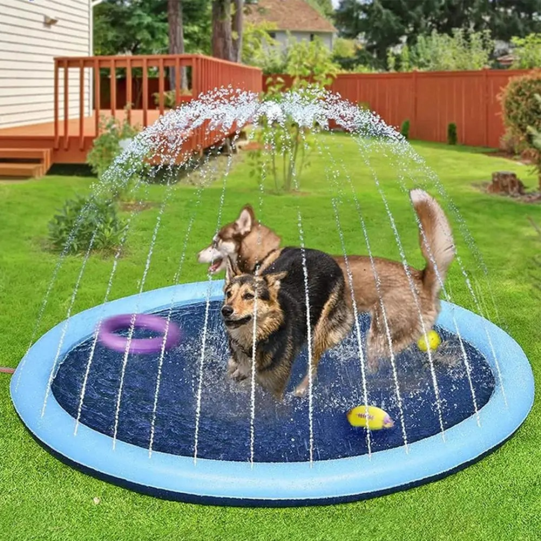 AquaFun – Faltbarer Hundepool mit Sprühmatte für heiße Tage