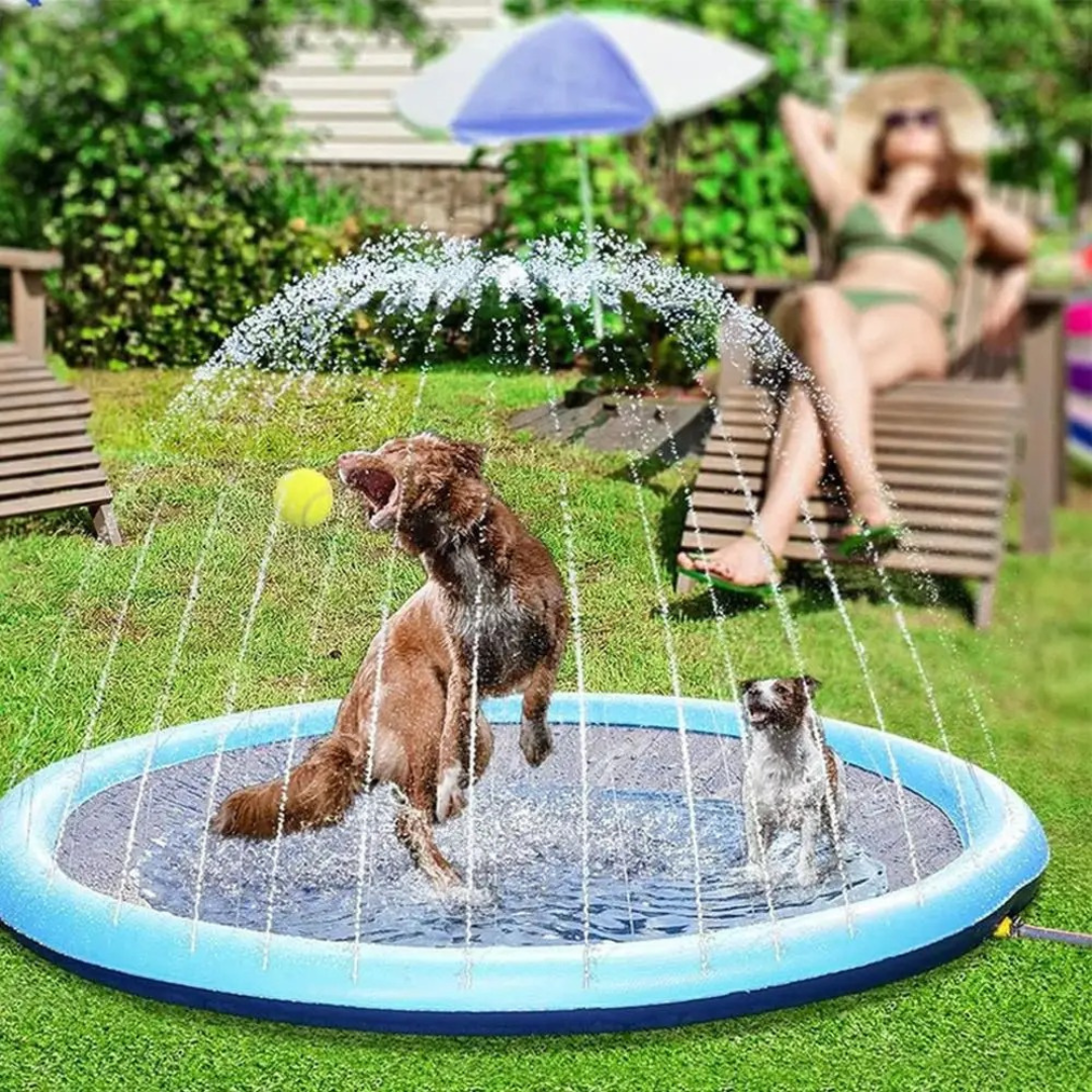 AquaFun – Faltbarer Hundepool mit Sprühmatte für heiße Tage